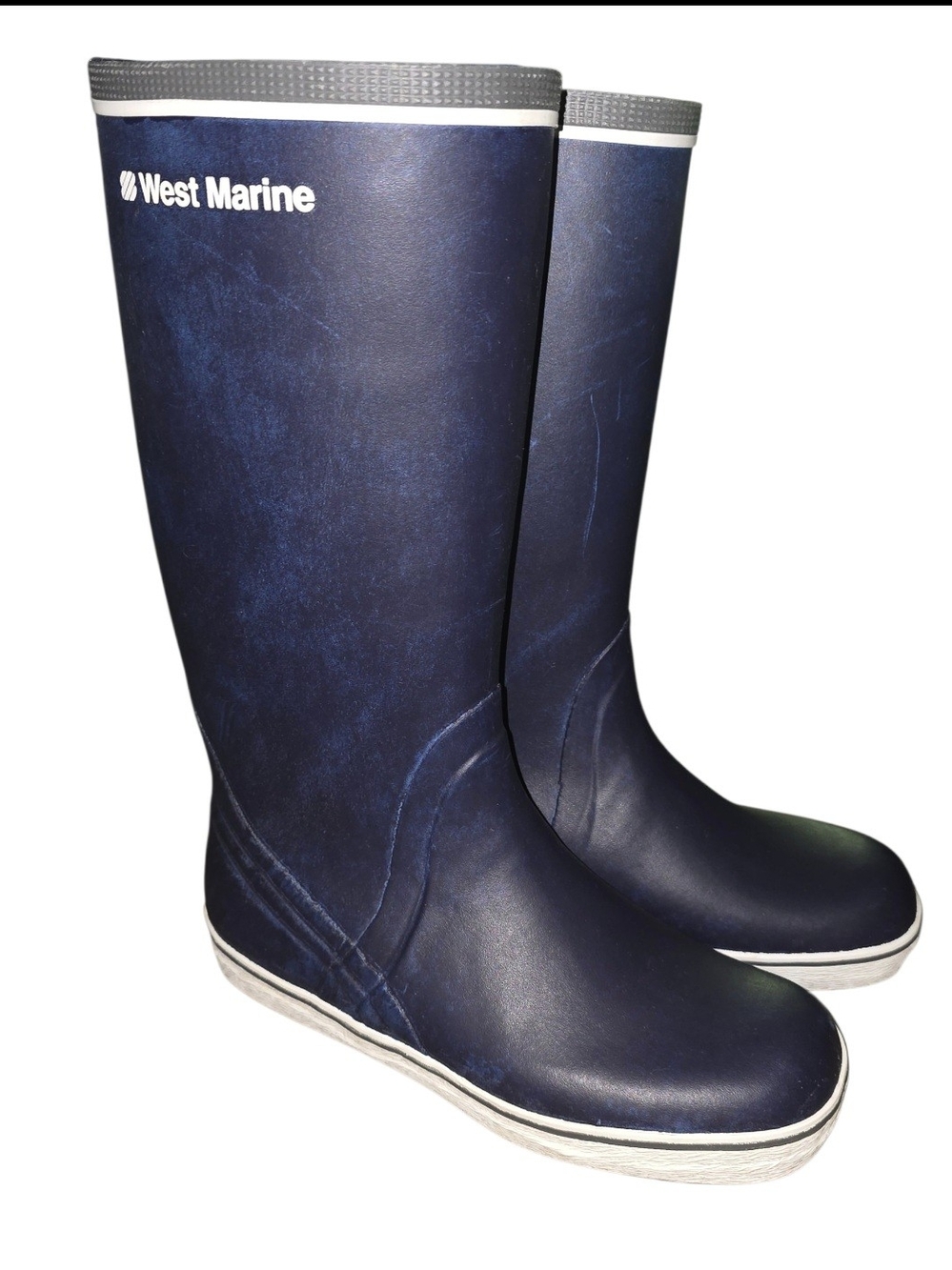 West Marine Tall Sea Sailing Deck Boots Blue womans size 6 Waterproof